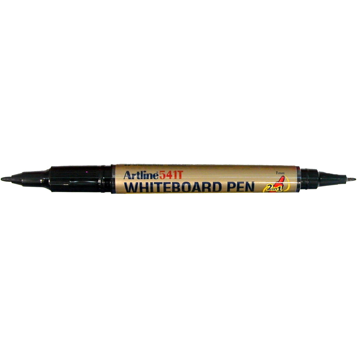 Artline 541t dual nib black whiteboard markers, pack of 12, featuring 0.4mm and 1mm tips, ideal for vibrant presentations.