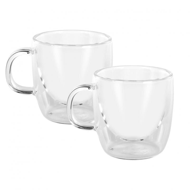 Avanti Caffee Manico double wall glass set of 2, 150ml, elegant borosilicate design for hot and cold beverages.