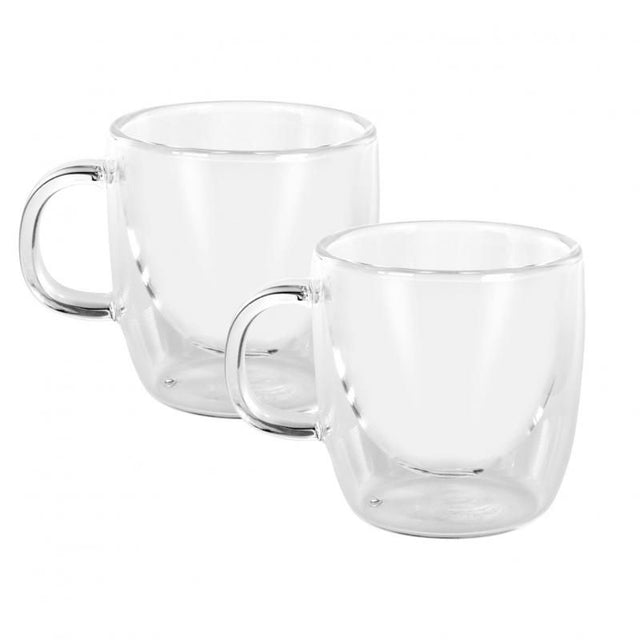 Avanti Caffee Manico double wall glass set of 2, 150ml, elegant borosilicate design for hot and cold beverages.