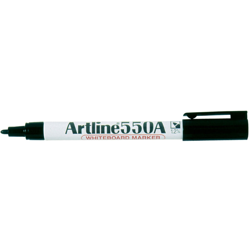 Artline 550a Whiteboard Marker 1.2mm Bullet Nib Black -12 units