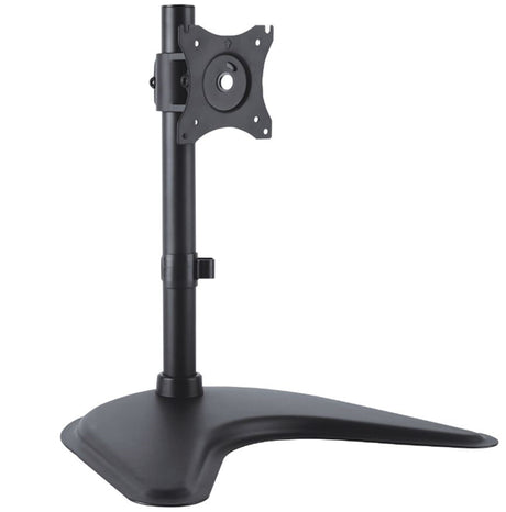 Sleek LCD monitor stand for 15-27" screens with adjustable tilt, swivel, and VESA mounting for optimal workspace ergonomics.