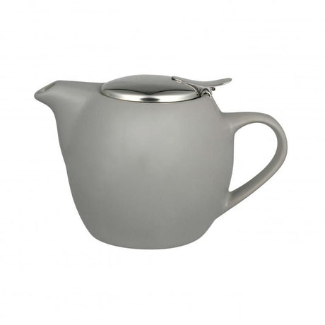 Elegant grey Avanti Camelia Teapot with 500ml capacity, stainless steel infuser, and drip-free spout for ideal tea brewing.