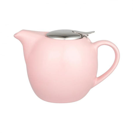 Elegantly designed pink ceramic teapot with a 750ml capacity, perfect for brewing various teas with ease.