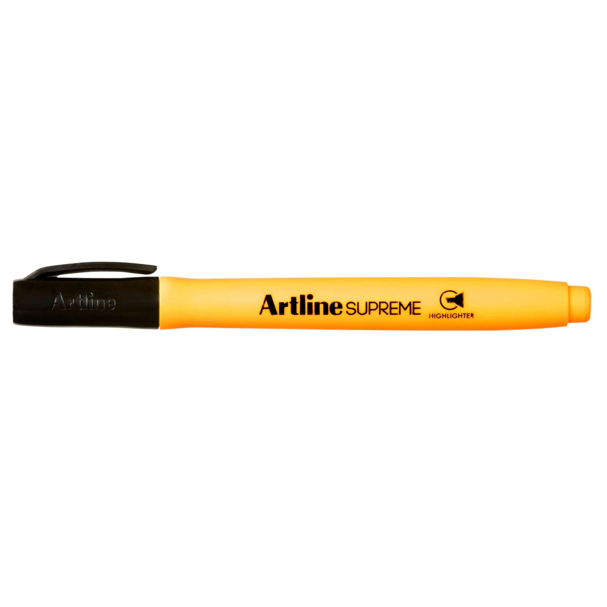 Artline Supreme Highlighter pack of 12 in vibrant orange, featuring ergonomic chisel nibs for easy highlighting.