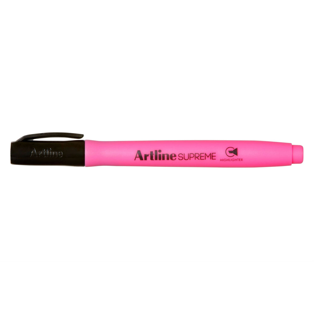 Artline Supreme Highlighter set of 12 pink highlighters with ergonomic design and versatile chisel nib for comfortable use.