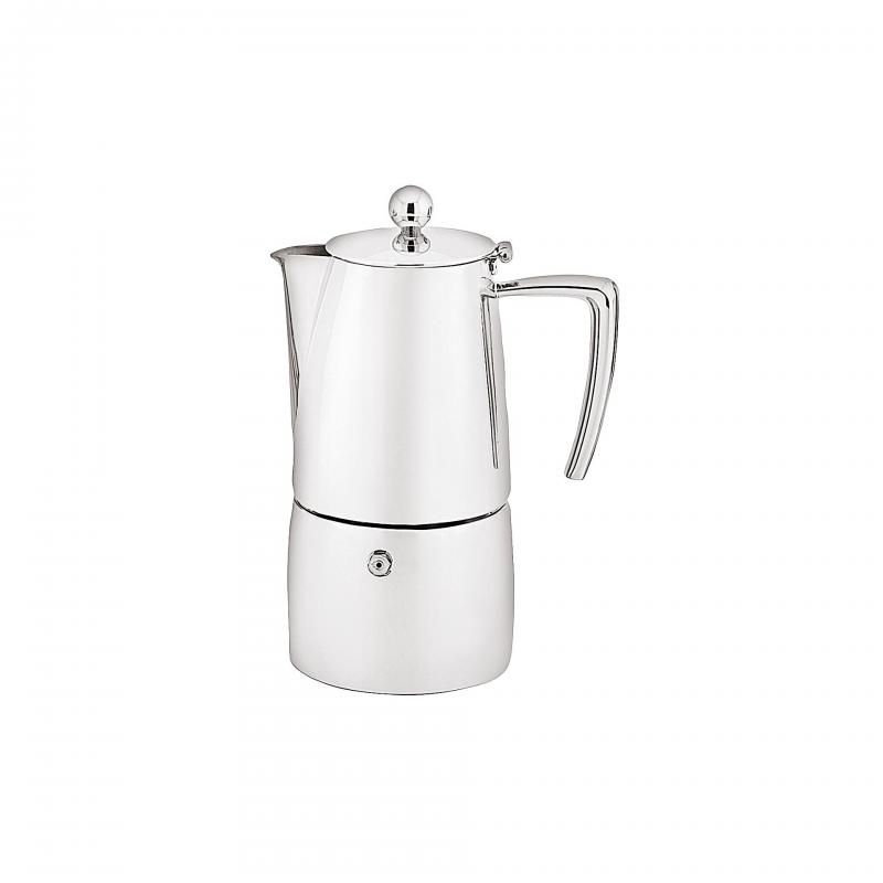 Elegant Avanti Art Deco 2 Cup Espresso Maker in stainless steel for a rich coffee experience and stylish kitchen addition.