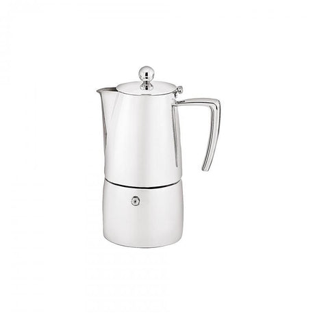 Elegant Avanti Art Deco 2 Cup Espresso Maker in stainless steel for a rich coffee experience and stylish kitchen addition.