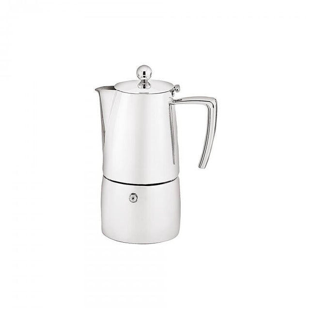 Elegant Avanti Art Deco 2 Cup Espresso Maker in stainless steel for a rich coffee experience and stylish kitchen addition.