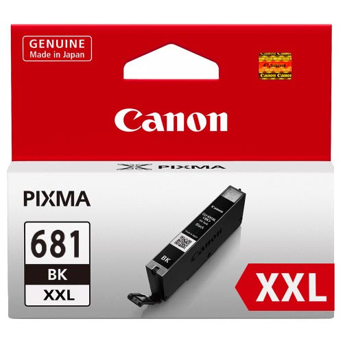 Canon CLI681XXLBK Extra High Yield Black Ink Cartridge for sharp, vibrant prints; quick-drying technology; compatible with multiple Canon printers.