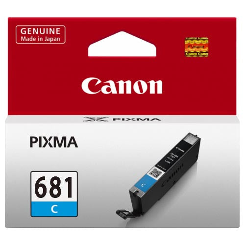 Canon CLI681C Cyan Ink Cartridge for vibrant, smudge-resistant prints; compatible with various Canon Pixma printers.