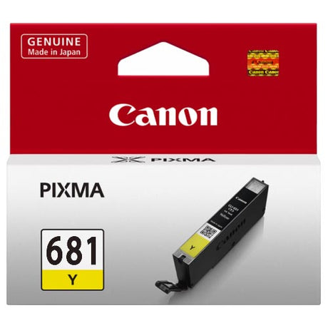 Canon CLI681Y Yellow Ink Cartridge for vibrant, high-quality prints, compatible with several Canon PIXMA and TR models.