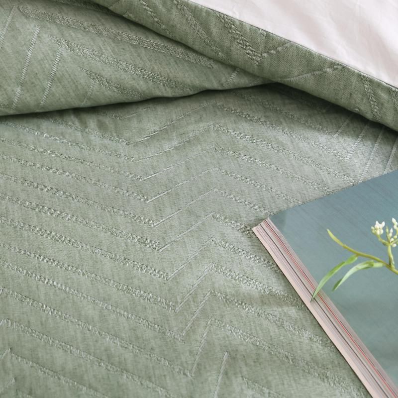 Private Collection Monty Jacquard Quilt / Duvet Set | Queen Bed | Eucalyptus