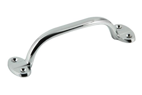 Chrome-plated grip handle, 165mm long, made of zinc, ideal for cabinets and drawers, ergonomic design for comfortable use.