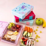 Chic Lipstick Pink bento box with compartments, durable design, and secure latch for convenient meal transport.