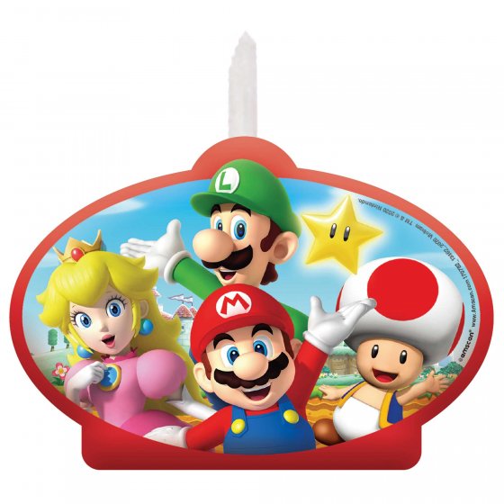 Super Mario Brothers Candle featuring Mario, Luigi, and Toad, ideal for gaming decor and themed celebrations.