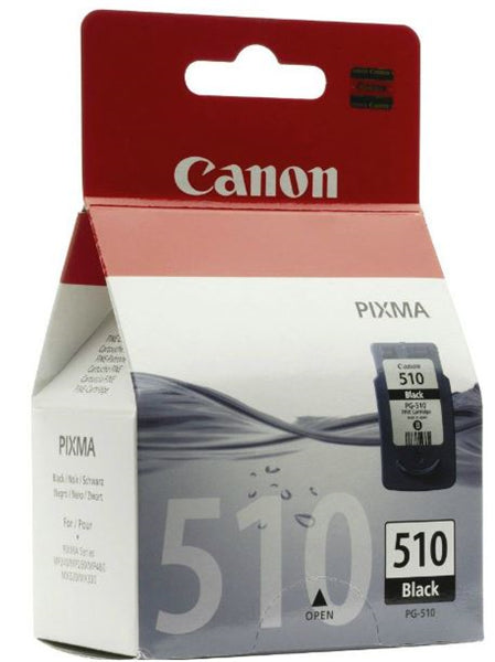 Canon PG510 Black Ink Cartridge for sharp, smudge-resistant prints; compatible with various Canon printers, yields up to 220 pages.