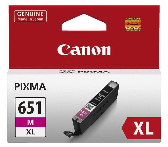 Magenta high yield ink cartridge for Canon printers, delivering vibrant colors and sharp prints, lasts up to 750 pages.