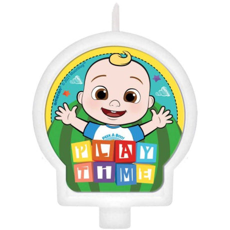 Cocomelon Play Time Candle featuring vibrant colors, perfect for creating a joyful ambiance in children's rooms.