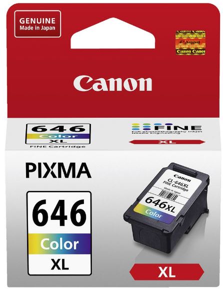 Canon CL646XL Colour Ink Cartridge for vibrant prints, high yield up to 550 pages, quick-drying, compatible with multiple Canon printers.