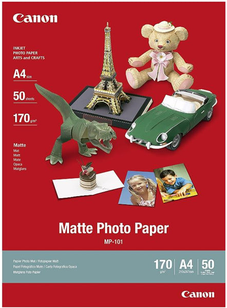 A4 matte photo paper pack with 50 sheets, 170gsm, ideal for vibrant prints and creative projects like invitations and scrapbooking.