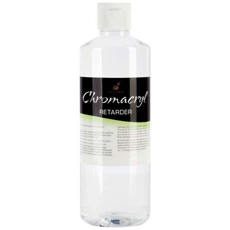 500ml bottle of Chromacryl Retarder Medium for acrylic paints, extending drying time for better blending and detailing.