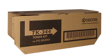 Kyocera TK-344 Black Toner cartridge for FS-2020D, delivers up to 12,000 pages of crisp, vibrant prints with minimal waste.