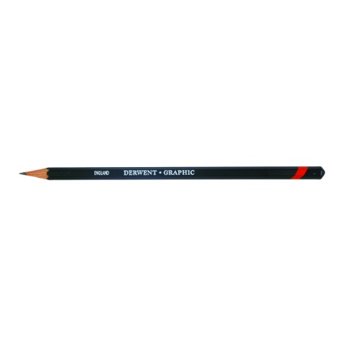 Derwent 8B Graphic Pencil with hexagonal barrel for rich shading, designed for professional artists and expressive sketches.