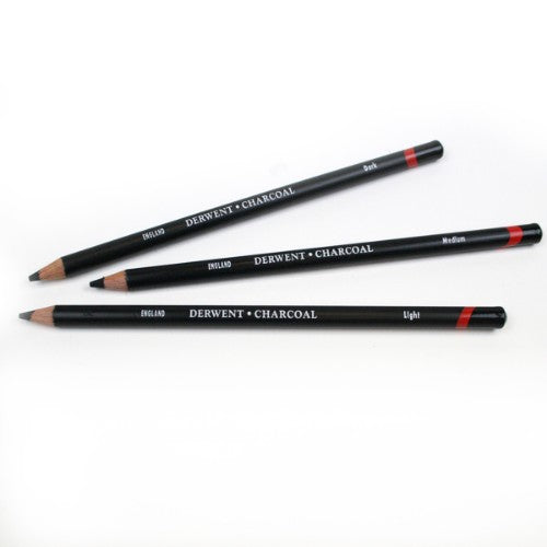 Derwent Charcoal Pencil - Dark, designed for precision shading with a smooth application and rich tones, ideal for artistic sketches.