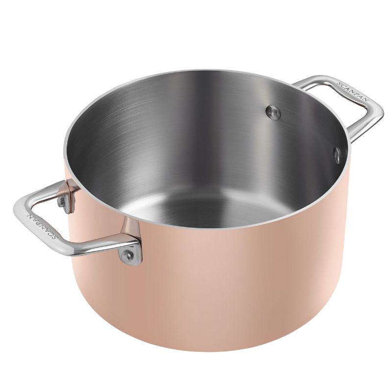 Scanpan Maitre' D Dutch Oven 24cm/5.2L, featuring stainless steel and copper, ideal for stewing and braising on any cooktop.