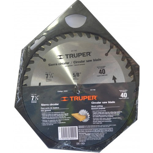 Saw Blade Truper 184 X 16mm T.C.Tip   40 Tooth