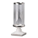 Elegant 35cm Elliotte Pedestaled candle holder in glass and ceramic, perfect for enhancing any home décor and ambiance.