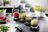 Sprouting Jar Bavita by GEFU, ideal for home sprouting of various seeds with a glass dome and integrated ventilation.