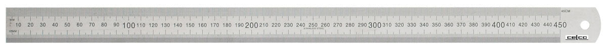 Celco 450mm stainless steel ruler, perfect for precise measurements in design, engineering, and DIY projects.