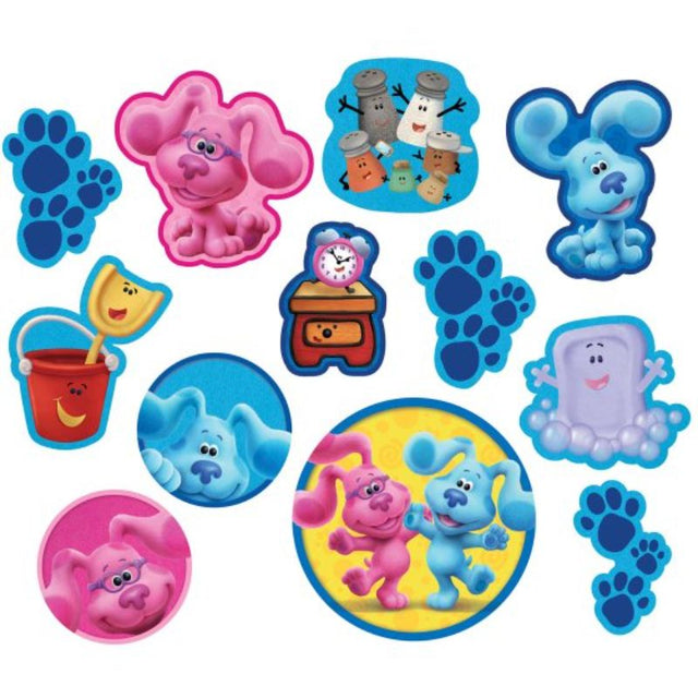 Vibrant Blue's Clues cutouts featuring Blue, Steve, and more, perfect for classrooms and playful decor.