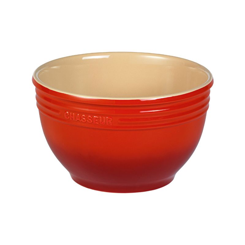 Red CHASSEUR Medium Mixing Bowl, 24x14cm, 3.5L; ideal for mixing, marinating, and stylish kitchen presentation.