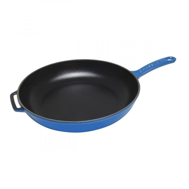 28cm cast iron fry pan with a durable cast handle, ideal for sautéing, searing, and versatile cooking.