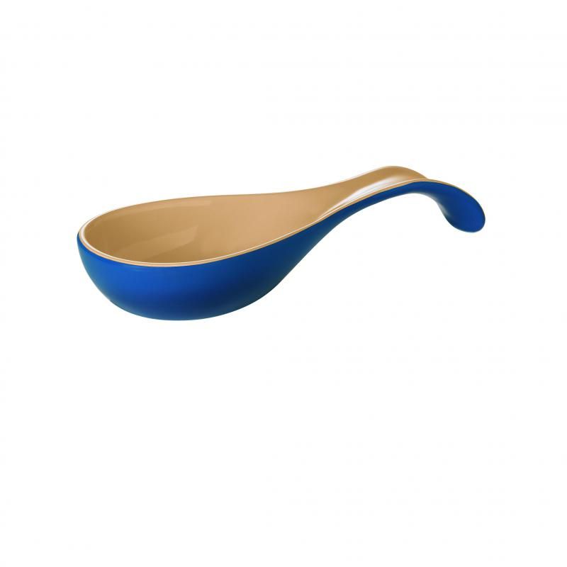 Chasseur La Cuisson Spoon Rest in pale blue, stylish design for keeping utensils clean while cooking, oven and dishwasher safe.