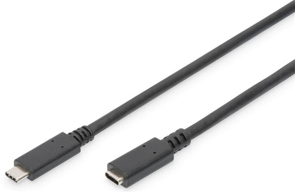 Digitus 0.7m USB Type-C Extension Cable for 10 Gbps data transfer, 100W power delivery, and 4K video support.