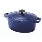 Chasseur Oval French Oven 27cm in caviar finish, ideal for slow cooking, with self-basting lid and eco-friendly design.