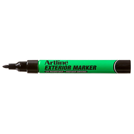 Box of 12 Artline Exterior Markers in black, featuring fade-resistant ink and a precision 1.5mm nib for versatile marking.