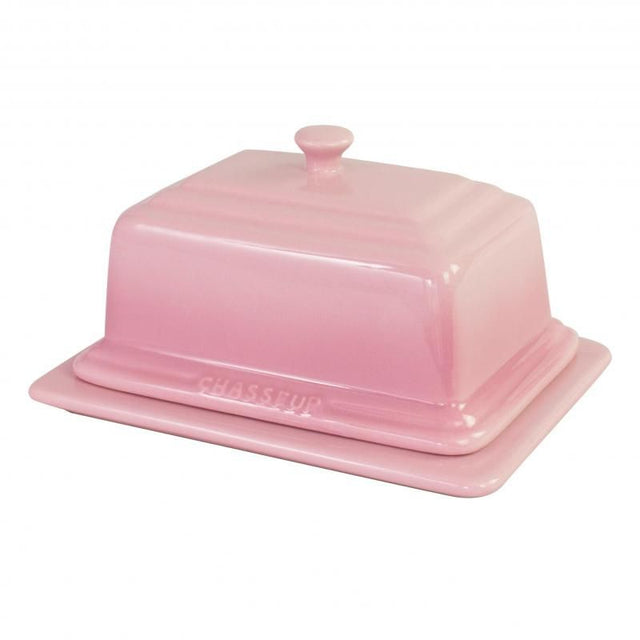 Chasseur Butter Dish in Cherry Blossom, handcrafted, durable, microwavable, elegant for serving and preserving butter.