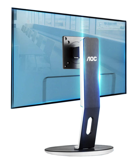 Ergonomic AOC H271 monitor stand for 24-27" screens, VESA compatible, adjustable height, tilt, and swivel for optimal viewing.