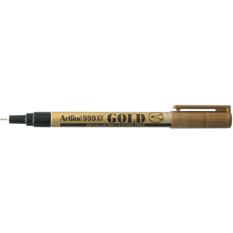 Artline 999 Metallic Permanent 0.8mm Plastic Nib Gold -12 units