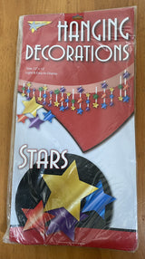 Hanging star decorations, 12"x12", lightweight, perfect for events, adding whimsy and charm to any space at clearance price.