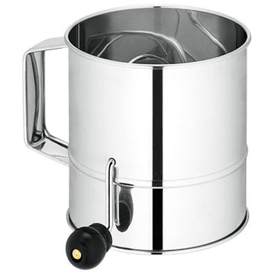 Cuisena 8-Cup Flour Sifter in stainless steel, designed for quick sifting and aerating dry ingredients efficiently.