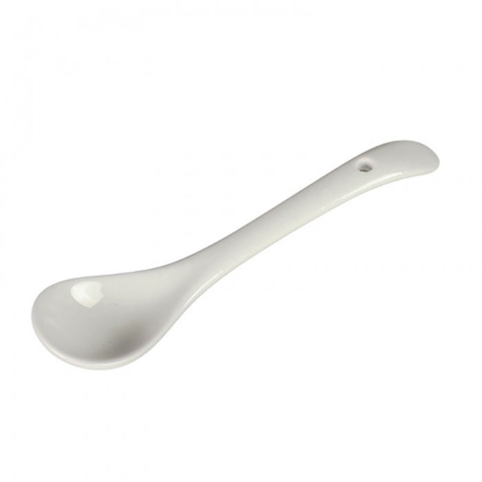 Elegant Bia Set of 12 ceramic sugar spoons, perfect for sweetening beverages or serving desserts, measuring 110mm long.