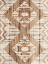 Wood panel art featuring a tribal weave design, crafted from premium pine, perfect for enhancing any interior space.