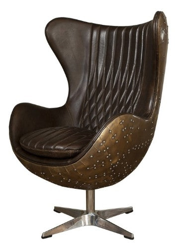 Luxurious Excalibur Swivel Chair in Java Dark Brown leather, featuring a sturdy frame and advanced cushion support for ultimate comfort.