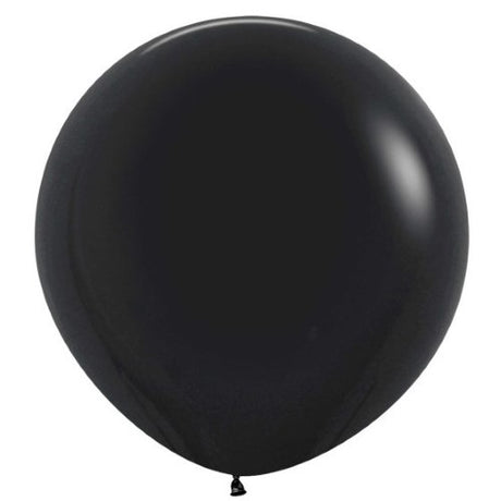 Pack of 10 Sempertex 60cm black latex balloons, perfect for elegant decorations at parties and events.