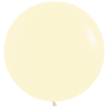 Pack of 10 Sempertex pastel matte yellow latex balloons, 60cm, perfect for adding vibrant decor to celebrations.